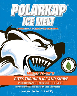 PolarKap® Ice Melt. Bites through Ice & Snow. Performance Enhanced Ice Melt.